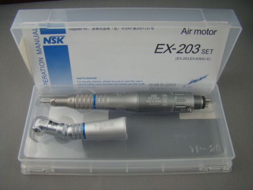 Dental low speed air motor contra angel handpiece complete kit fit nsk ex203 for sale