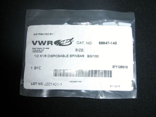 Pack of 100 VWR Scientific 58947-140 Magnetic Stir Bars  1/2  x  1/8 &#034;