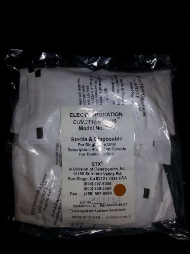 BTX Electroporation Cuvettes Plus Model. 640 4mm Gap Sterile Single Use 10 pk