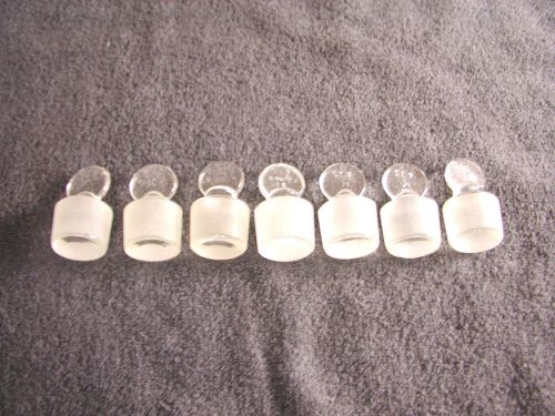 LAB GLASS PINCH HEAD STOPPERS #32  LOT OF 7  UNITS SOLID