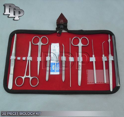 20 PCS BIOLOGY LAB ANATOMY STUDENT DISSECTING KIT + SCALPEL HANDLE #7 BLADES #15