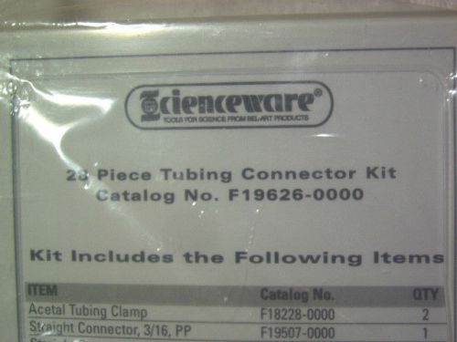 SCIENCEWARE 28 Piece Tubing Connector Kit Cat.# F19626-0000 By Bel-Art Products