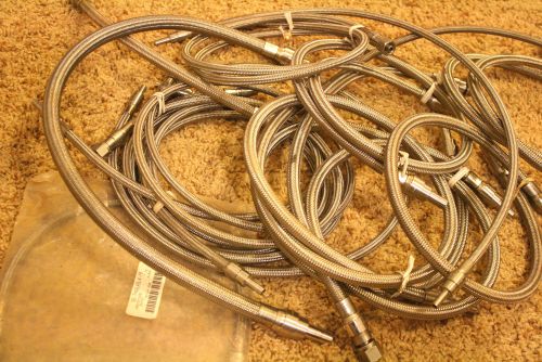 Lot of 16 swagelok ss-8bht, 6bht, 4bht braided hoses various length 48&#034; 36&#034; 24&#034; for sale