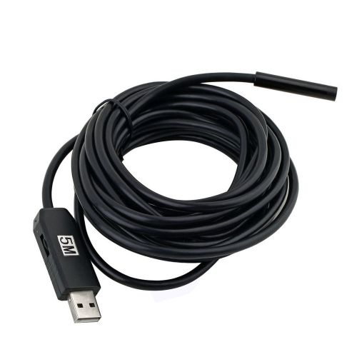 5M 6 LED USB Waterproof Endoscope Borescope Snake Inspection Video Camera 7mm SN