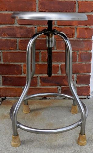 Vintage hospital equipment stainless steel revolving adjustable  exam bar stool for sale