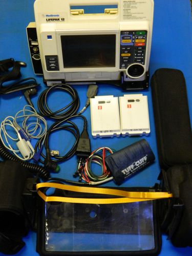 Physio Control 12 Biphasic 12-leads NiBP SPO2 ECG AED Pacing  Printer 2Batt Case