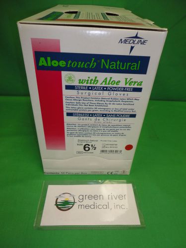 Medline aloe touch latex surgical gloves - size 6 1/2 [msg2465] box of 50 for sale