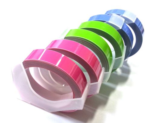 (6 rolls) embossing tapes refill pastel colors 9mm x 2m for label maker korea ca for sale