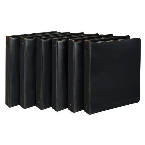 SAMSILL I08530 ECONOMY VIEW BINDER 1&#034; BLK 6PK