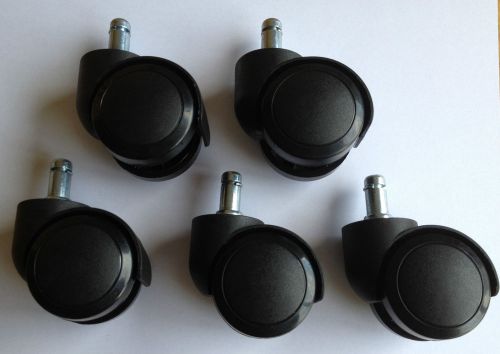 Office Chair Soft Edge Castors for 5 Spoke Office Chair Base - Set of 5