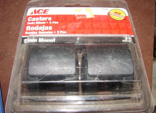 Caster set casters ace 51320 2&#034; diameter wheels stem mount for 3/8&#034; holes set 2 for sale