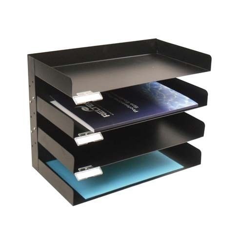 Italplast 4 tier metal stationery rack - black  code: i 402blk desk top sorter for sale