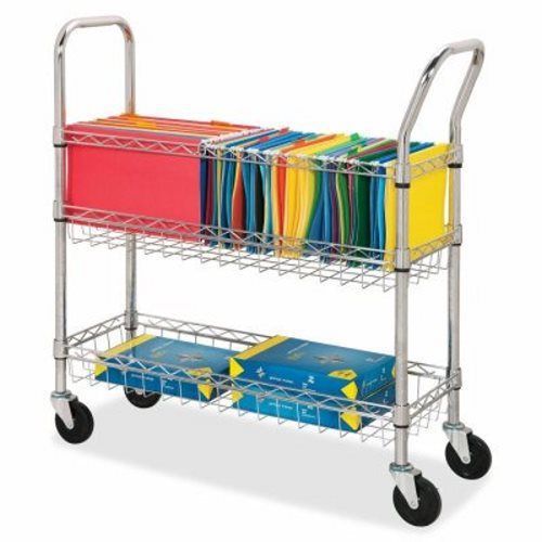 Lorell Wire Mail Cart, Ltr/Lgl, 34-1/4&#034;x12-1/2&#034;x40&#034;, Chrome (LLR84857)