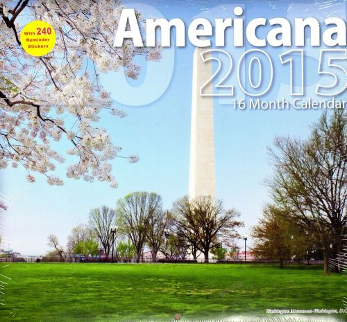 Americana - 2015 16 Month WALL CALENDAR with 240 Stickers - 12x11