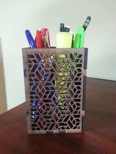 Artistic Laser Cut Wooden Pencil Holder