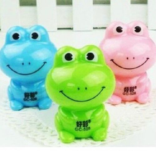 FD1043 Candy Color Cartoon Frog Pencil Sharpener School Stationary ~Random~ 1PC