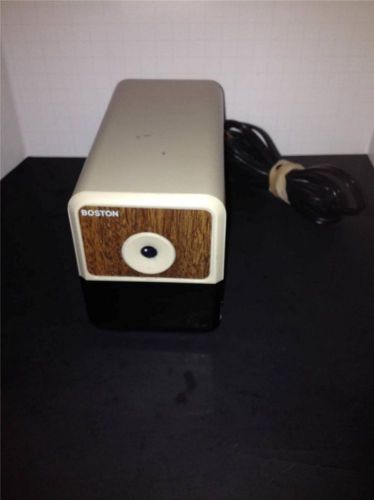 WORKS! BOSTON PENCIL SHARPENER Model 18 SimuWood Grain Beige