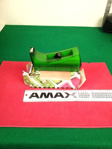 TAPE DISPENSER SCOTCH 3M FUN COLORS GREEN NEW 3/4&#034;X 1500&#034; C-38 GREAT 4 TEACHER