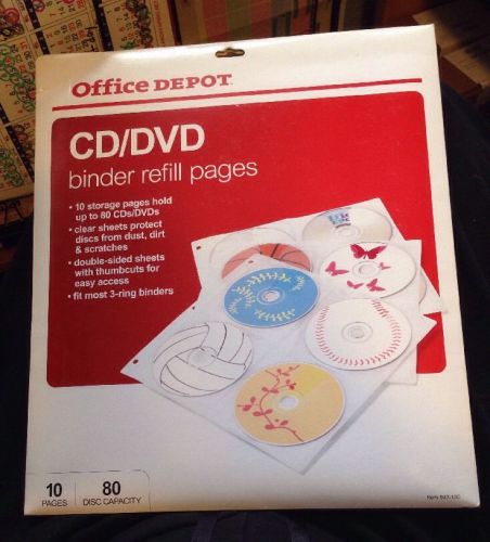 CD DVD BINDER REFILL PAGES 10 Page Pack. LOT OF 4 PACKAGES