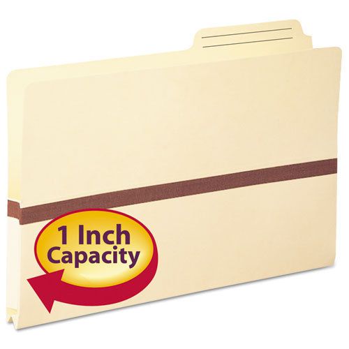 One Inch Accordion Expansion File Pockets, 2/5 Tab, Legal, Manila