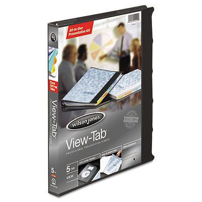 View-Tab Round Ring Presentation Binder, 5-Tab Style, 5/8&#034; Capacity, Black