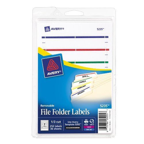 Avery removable laser/inkjet filing labels - 0.67&#034; width x 3.44&#034; length - (5235) for sale