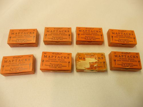 Vintage Map Tacks 8 boxes