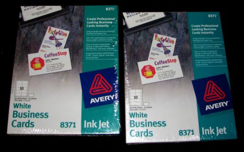 New Avery 8371 Professional White Business Cards 2 Boxes (500 cards) inkjet