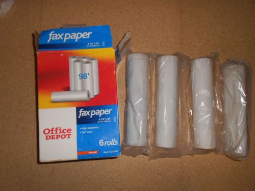 Office Depot Fax Paper 4 Rolls #374-280  High Sensitivity 1/2&#034; core