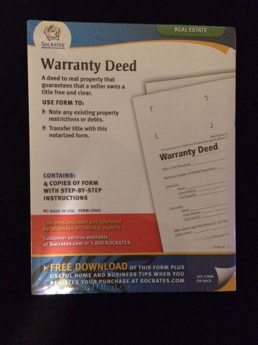 Socrates Media Warranty Deeds, (ONE)  (LF602):New/Sealed in Package