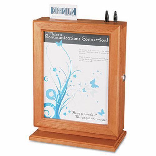 Safco Customizable Wood Suggestion Box, 10 1/2 x 13 x 5 3/4, Cherry (SAF4236CY)