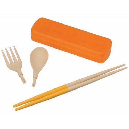 reina MY CUTLERY MOSAIC Portable Cutlery Chopsticks Set NATIVE ORANGE Japan NEW