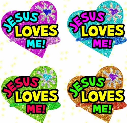 Christian jesus loves me dazzle stickers free acid 2178 for sale