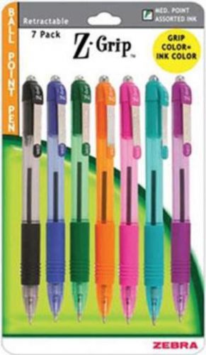 Zebra z-grip retractable ball point pen 7 count fashion assortment for sale