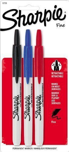 NEW 3 3 Pks 9 Sharpie Fine Point Retractable Permanent Markers Assorted 32726