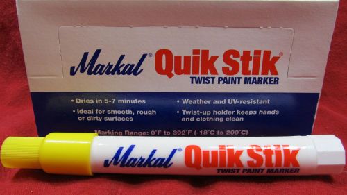 LA-CO_MARKAL_QUIK STIK_TWIST PAINT MARKER_61053_FAST DRYING_YELLOW_LOT OF 4