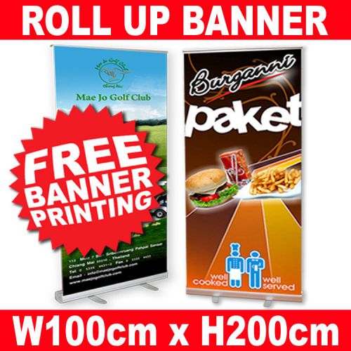 40&#034; roll up retractable banner trade show exhibition display stand free printing for sale