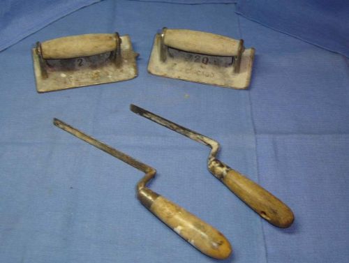 Set of 4 Antique Montgomery Ward &amp; Co. Concrete Edging Trowel Tools