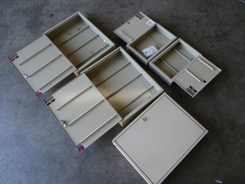 Lot of 5 Kekab Key Cabinets Wall Mounted Grey 8X12 &amp; 13X17