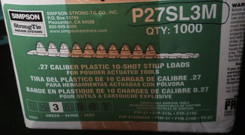 Simpson Strong Tie P27SL3M .27 caliber 10-shot strip loads -Green  - Bulk ( 930)