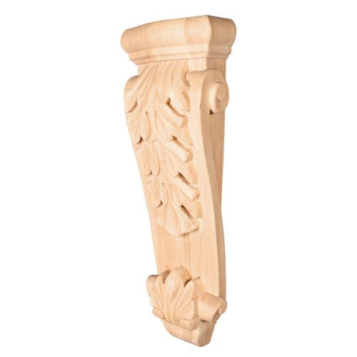 Medium Wood Corbel Acanthus Detail.  5-1/2&#034; x 3-1/2&#034; x 14&#034;.  Rubberwood.