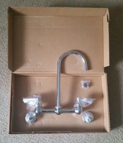 GERBER C4-44-643 2/HANDLE WALL MOUNT COMMERCIAL FAUCET-8&#034;CENTER -12&#034; SWING SPOUT