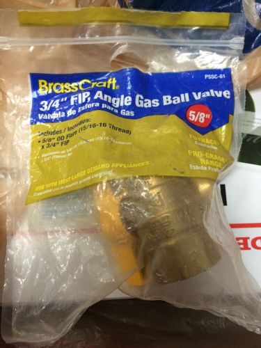 NIB PSSC-61 BRASS CRAFT EA 5/8 GAS RANGE ANGLE BALL VALVE GAS BALL VALVES