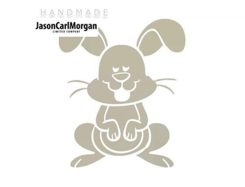 JCM® Iron On Applique Decal, Bunny Silver