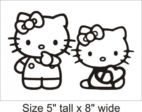 2X Kitty Twins Funny Car Truck Bumper Vinyl Sticker Decal Decor F A C - 1245