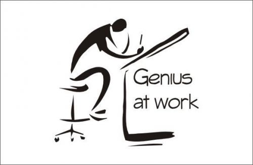 2X   Genius at work Figure Car Vinyl Sticker Decal Truck Bumper Laptop-253