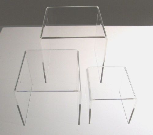 Quantity 2 Set of 2&#034; 3&#034; &amp; 4&#034; Clear Acrylic Risers