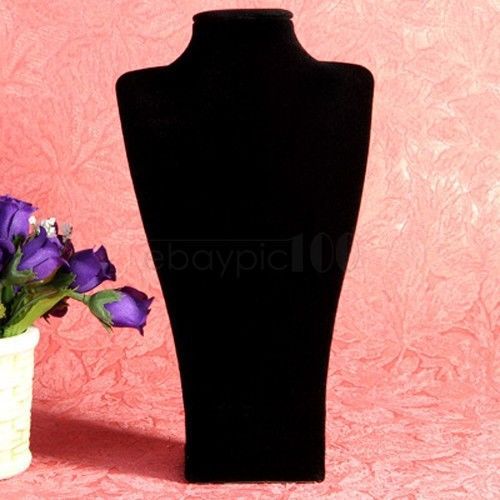 Black Velvet Necklace Chain Bust Display Holder Stand 8.9x5.1&#034; FASHION