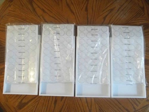 4 sets new gemstone jewelry display gem jars 36 with white inserts liner &amp; tray for sale