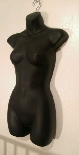 Female Women Black Mannequin Long Torso Hanging Display Dress Body Half Form